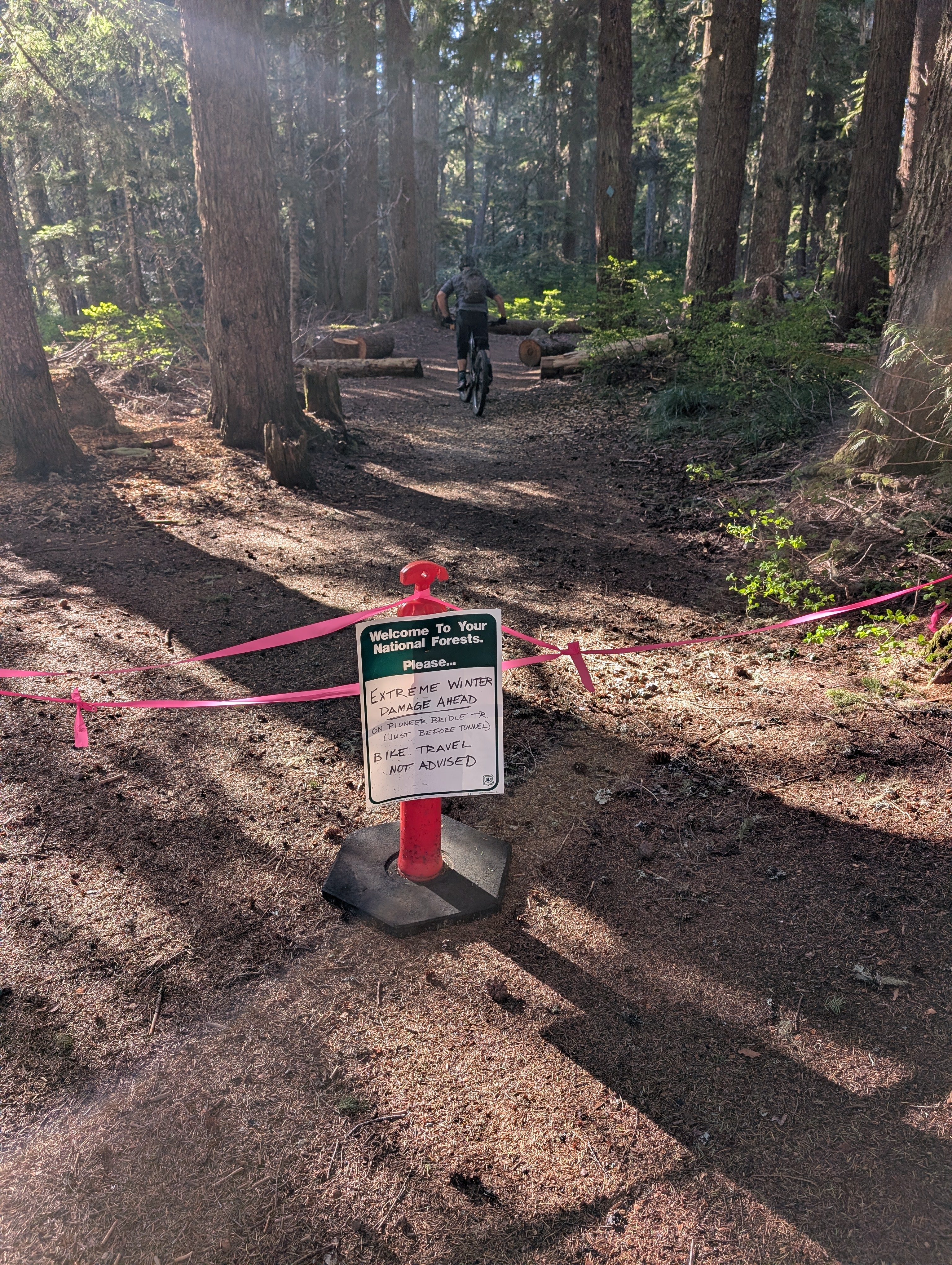 USFS Advisory sign at Glacier View (Pioneer Bridle Trailhead)
